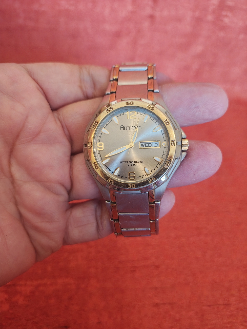 Armitron Men's Silver and Gold-Tone Stainless Steel Watch